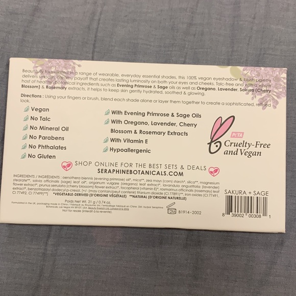 Sakura and Sage Vegan Eyeshadow and Blush Palette - Picture 3 of 3